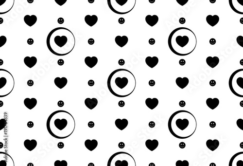 Cuadro en lienzo Seamless vector pattern of hearts