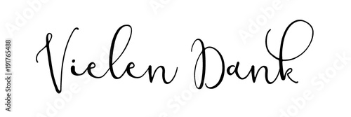 Vielen Dank - Kalligraphie auf weißem Hintergrund