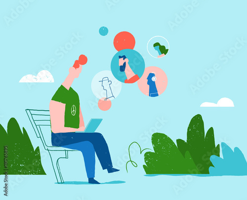 Lavorare da remoto all'aperto