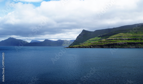 Fjord and cliffs on Faroe Islands