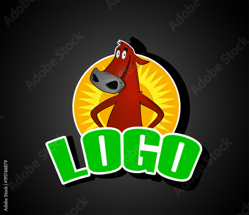 Red angus cow logo.