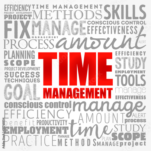 Time Management word cloud collage  business concept background