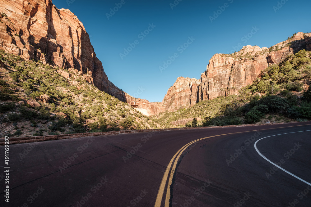 Empty scenic highway in Utah