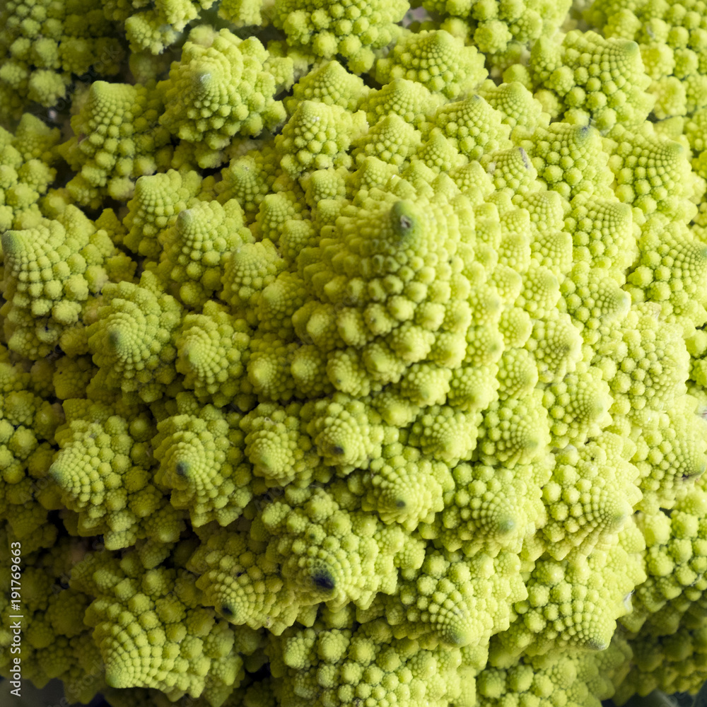 Close up cauliflower romanesco full frame texture Close up cauliflower romanesco full frame texture