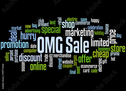 OMG sale word cloud concept 3