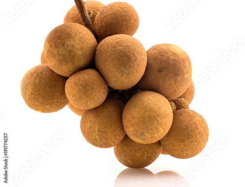 Fresh longan fruits isolated on white background photo