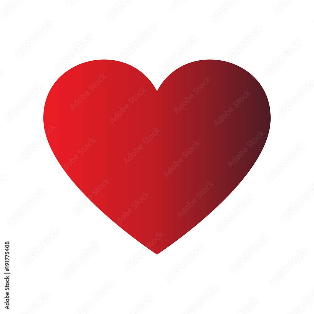 Heart shape icon with gradient red color fill