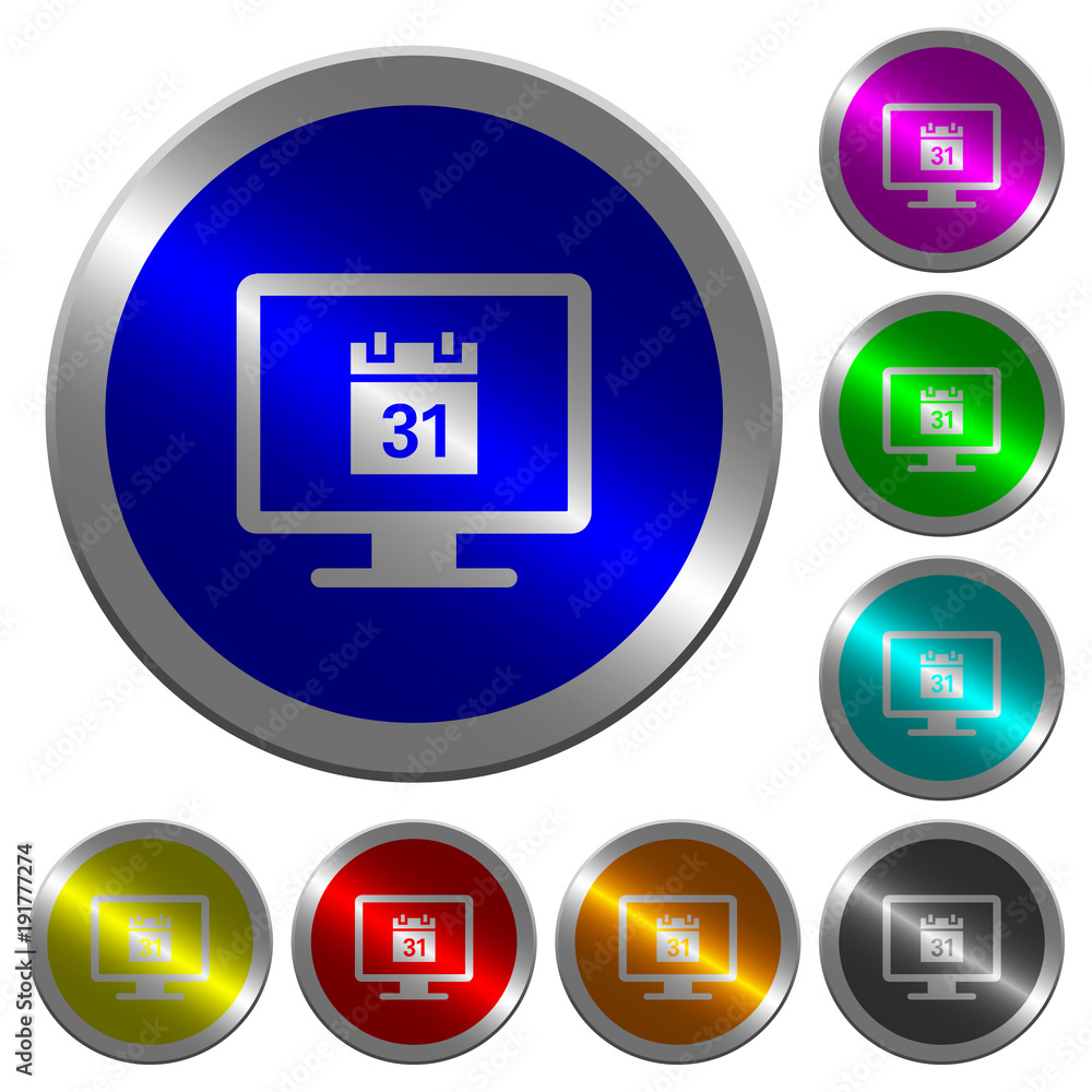 Online calendar luminous coin-like round color buttons Online calendar luminous coin-like round color buttons
