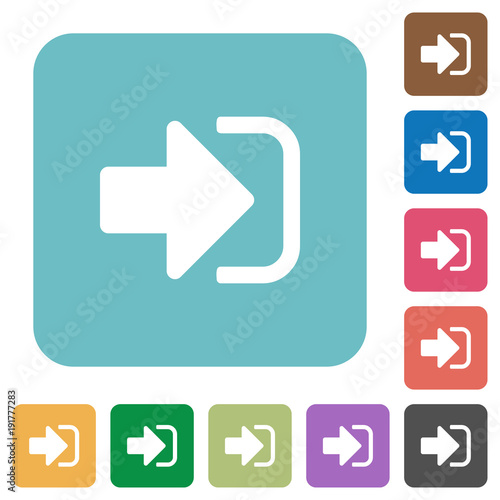 Sign in rounded square flat icons