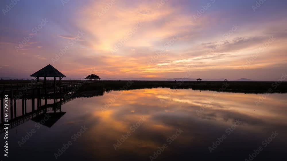 Dusk time lapse at a lake at Sam Roi Yod National Park, Prachuap Khiri Khan, Thailand Dusk time lapse at a lake at Sam Roi Yod National Park, Prachuap Khiri Khan, Thailand
