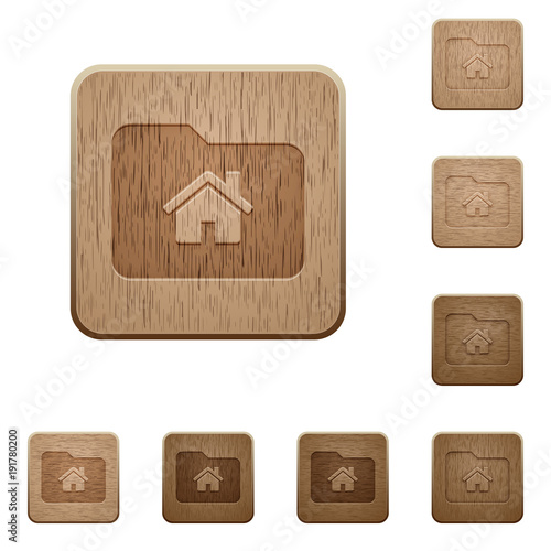 Home folder wooden buttons