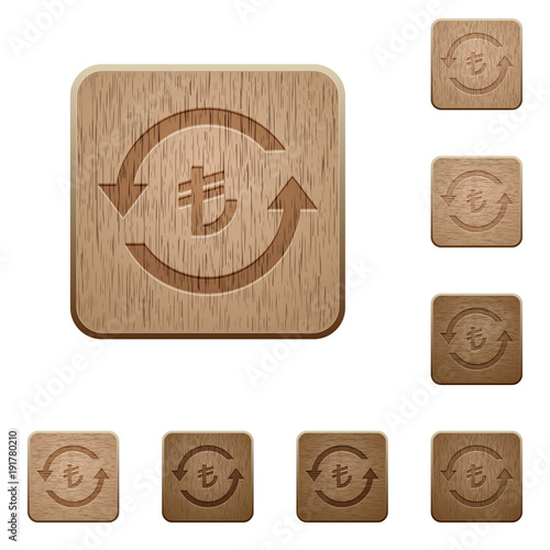 Turkish Lira pay back wooden buttons