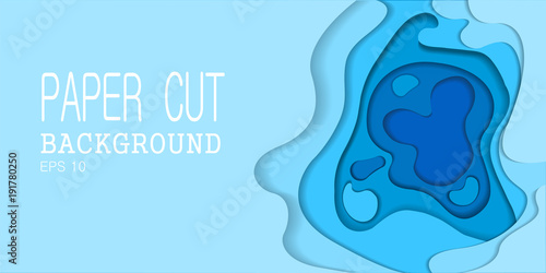 Papercut many layers of paper 3d color background! Liquid illustration for websites, abstract design, origami drawing paper, colorful 3d