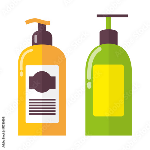 Two Bright Colorful Bottles Vector Illustration