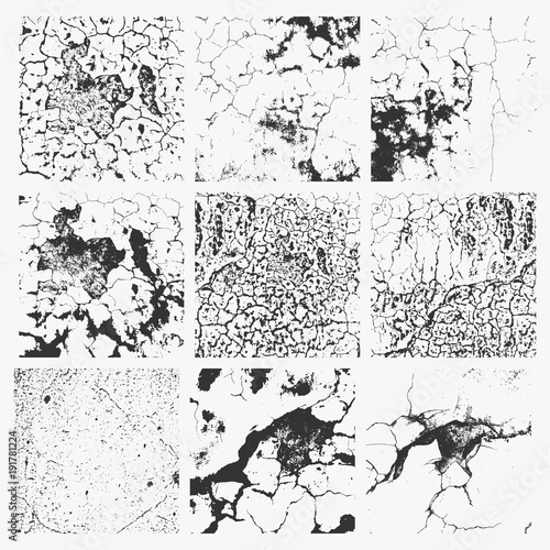 Collection of grunge textures. Vector.
