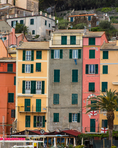 Fototapeta Naklejka Na Ścianę i Meble -  Colourful buildings in a port town along the Mediterranean 