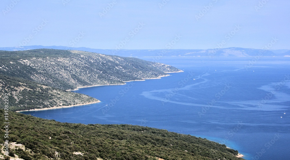 view taken in Lubenice, island Cres, Croatia