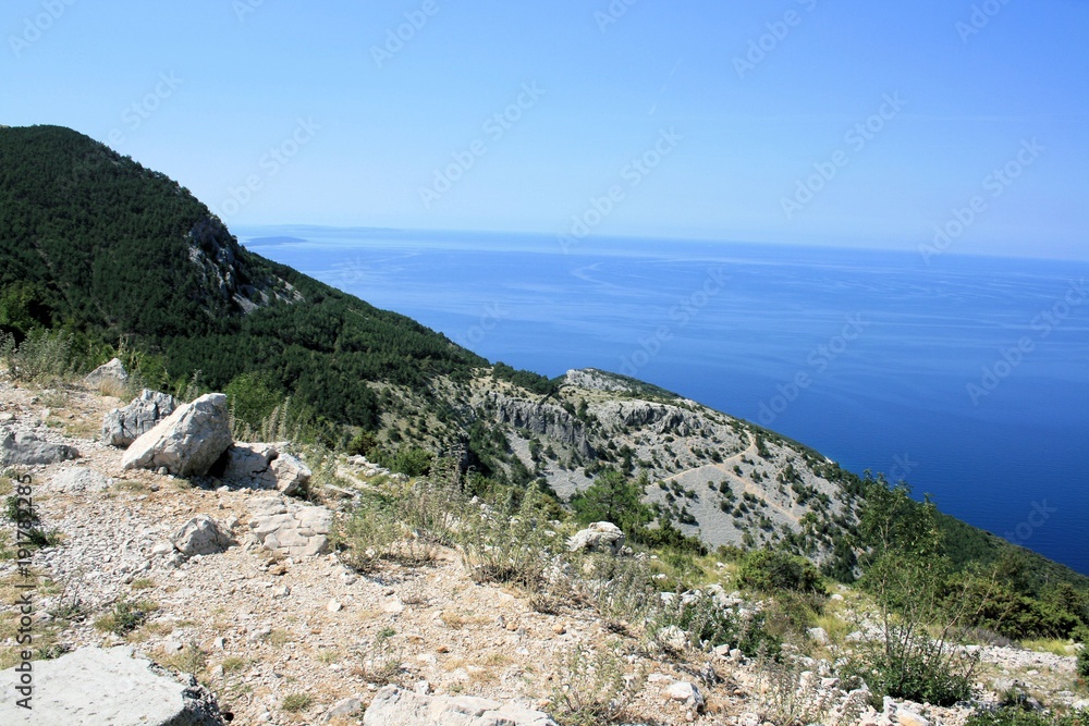 view taken in Lubenice, island Cres, Croatia