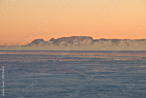 FROZEN SLEEPING GIANT WITH MIST OFF FROZEN LAKE