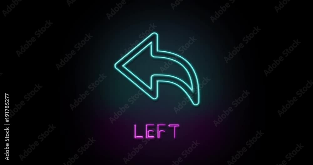 Colorful neon light glowing icon turn left arrow. Object isolated in PNG format with alpha transparency channel background Colorful neon light glowing icon turn left arrow. Object isolated in PNG format with alpha transparency channel background