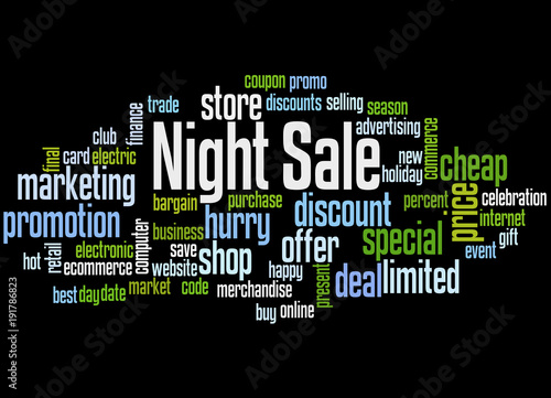 Night sale word cloud concept 3