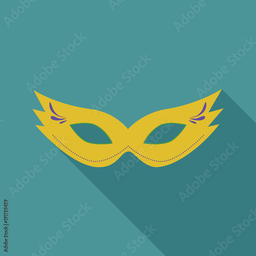 Carnival mask flat long shadow design icon