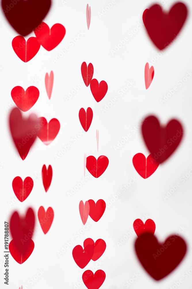 Valentines's Day red hearts background