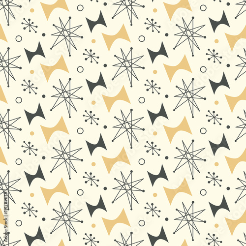 Mid century modern seamless pattern