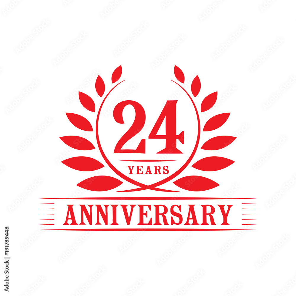 24 years anniversary logo template. 