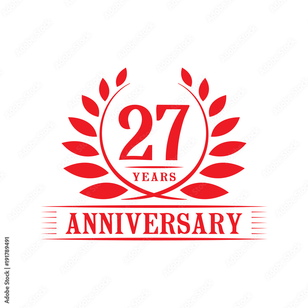 27 years anniversary logo template. 27 years anniversary logo template.