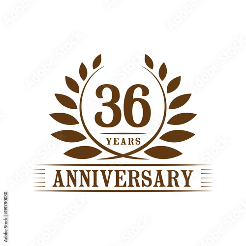 36 years anniversary logo template. 