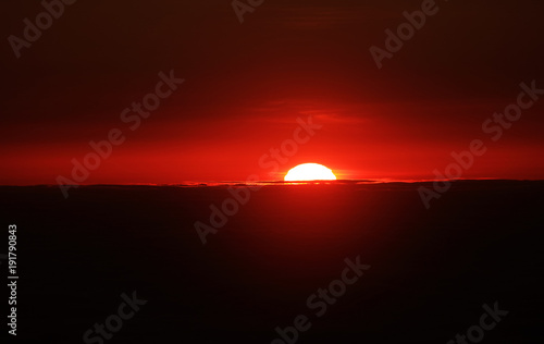 Sunrise over the Atlantic Ocean  seen from Pico volcano  2351m   Pico Island  Azores  Portugal  Europe