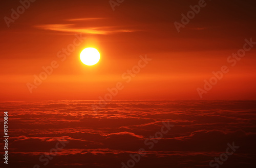 Sunrise seen from Pico volcano  2351m   Pico Island  Azores  Portugal  Europe