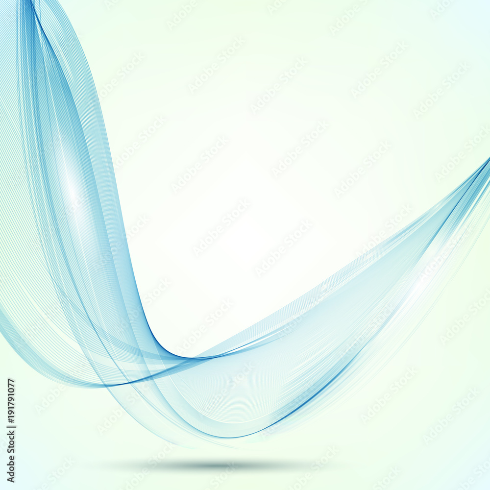 Naklejka premium Abstract vector background, blue waved lines