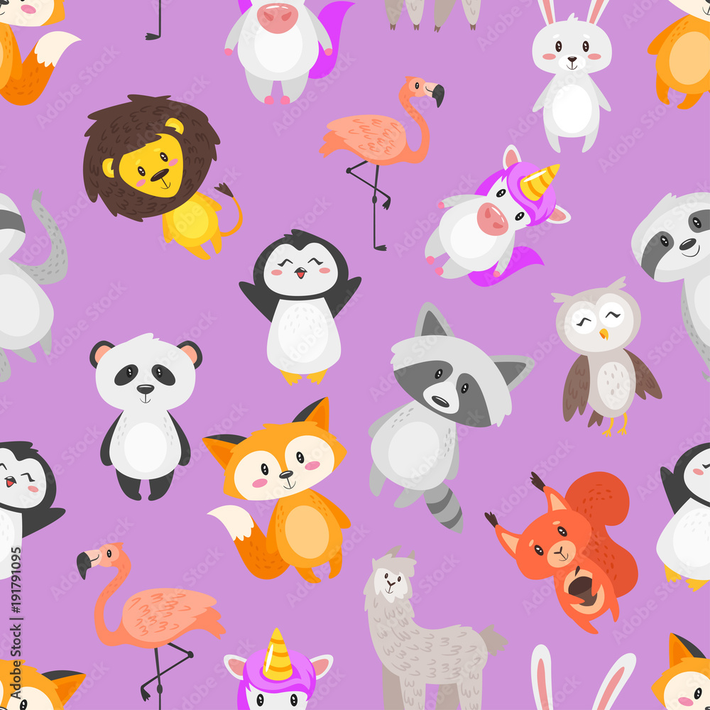 seamless pattern with cute animals seamless pattern with cute animals