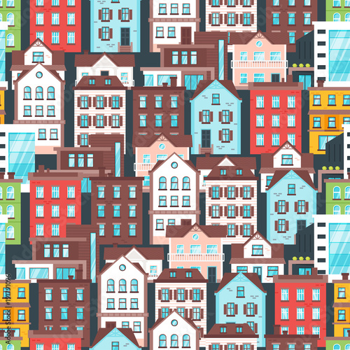 pattern with city buildings. © thruer