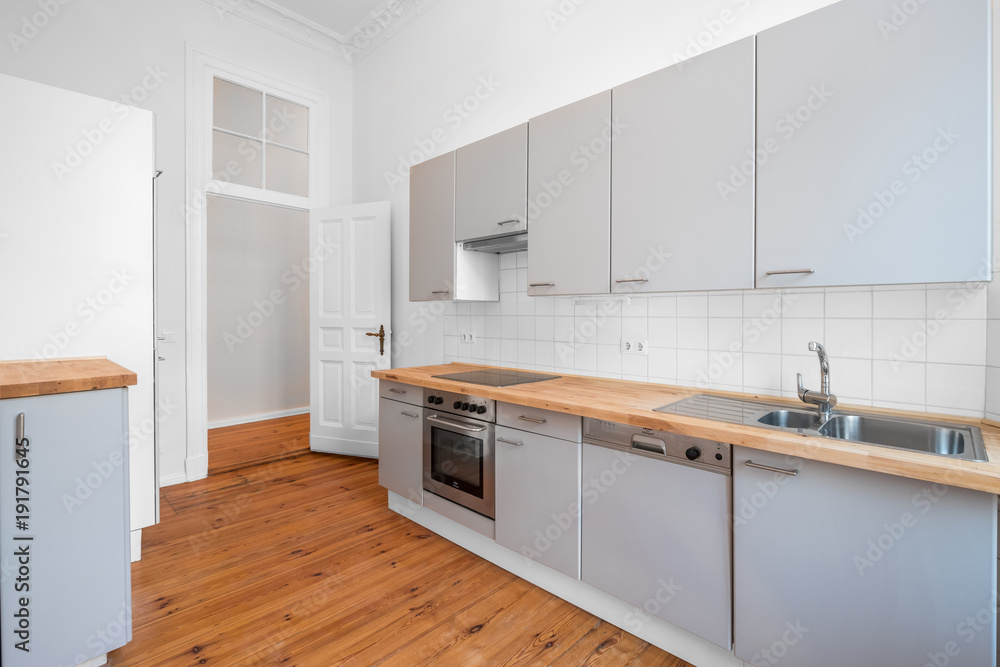 kitchen room with fitted kitchen and wooden floor, kitchen room with fitted kitchen and wooden floor,
