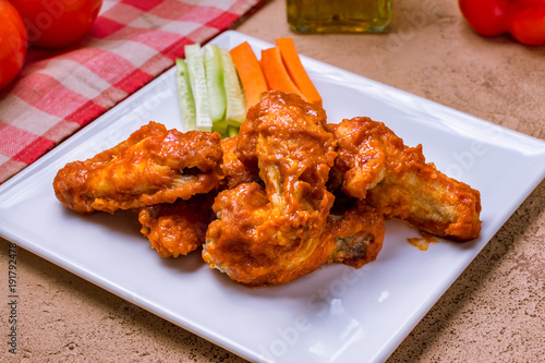 Chicken wings with blue cheese sauce