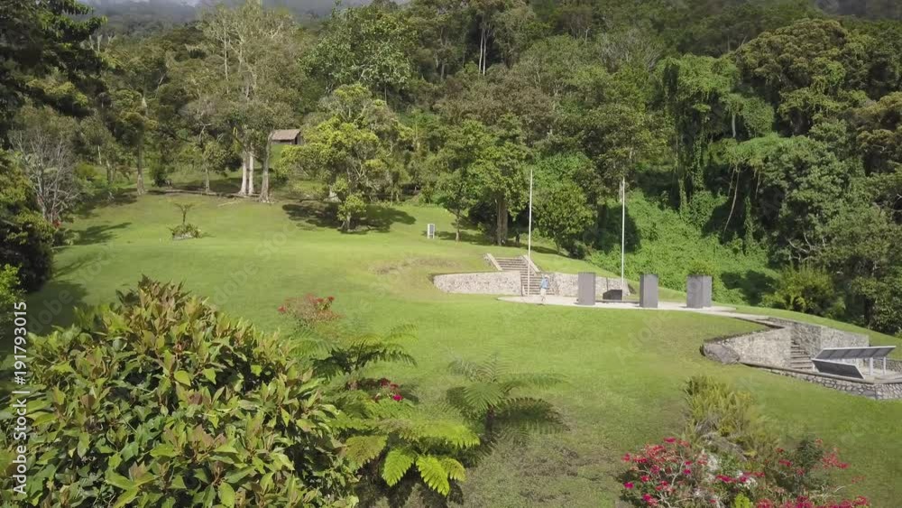 A full shot of mountains and trees. Camera pans to the right A full shot of mountains and trees. Camera pans to the right