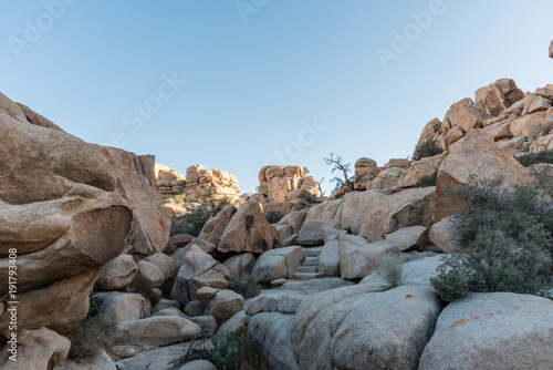 Unique natural rock formation at the Joshua Tree National Park, Southern California