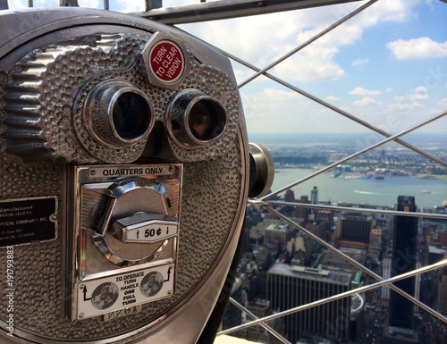 New York, Skyline, ausblick, Fernrohr, Empire State Building