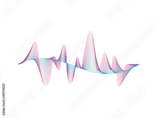 colorful vector design illustration of dynamic sound wave, radio frequency modulation, random sound wave, amplitude wave, vibration,