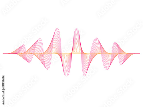 colorful vector design illustration of dynamic sound wave, radio frequency modulation, random sound wave, amplitude wave, vibration, photo