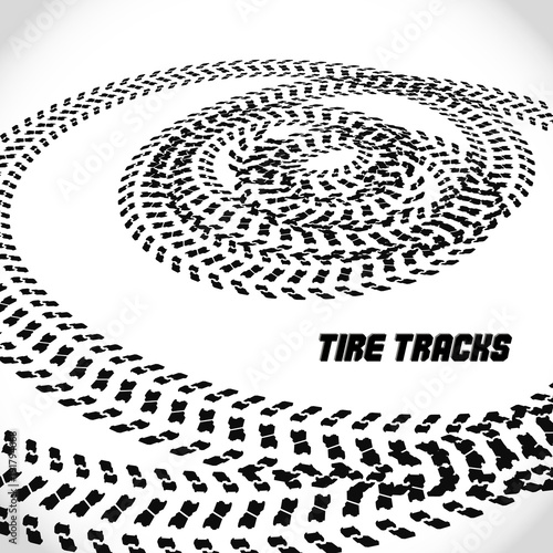 Tire track silhouette print. Speed banner. Motorcycle tricks. Vector illustration EPS10.
