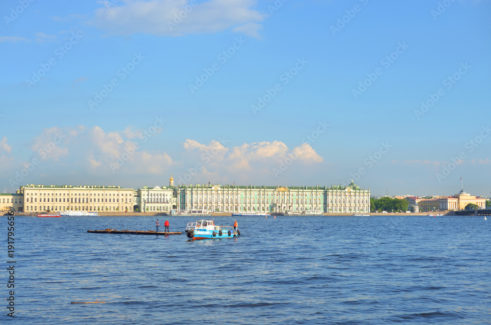 Palace Embankment and Neva River. Palace Embankment and Neva River.