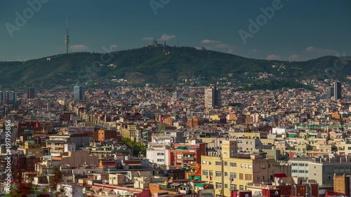 Wallpaper Mural BARCELONA, CATALONIA - JULY 26th 2017: Timelapse of city centre from above rooftop architecture Torontodigital.ca