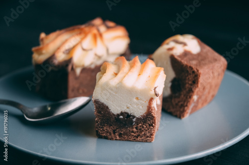 curd cake on a wooden background photo