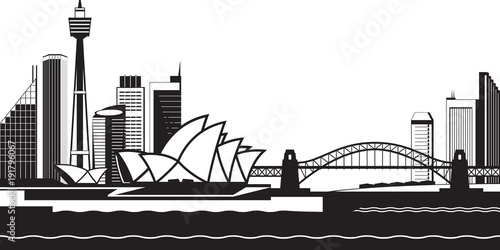Sydney skyline by day - vector illustration