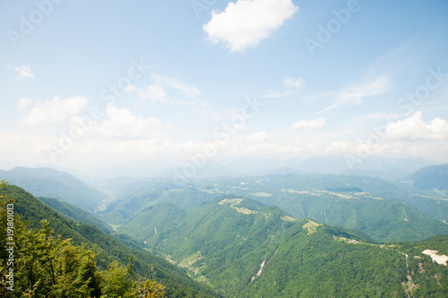 Aerial view of a mountain range in western slovenia central europe © Samo Trebizan