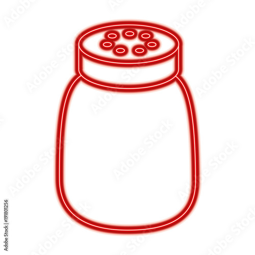 salt shaker seasoning for cooking condiment vector illustration red line design